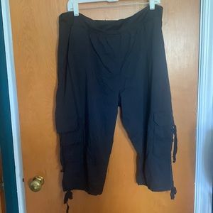 Zumba wear XXL black high waist cargo capri pants